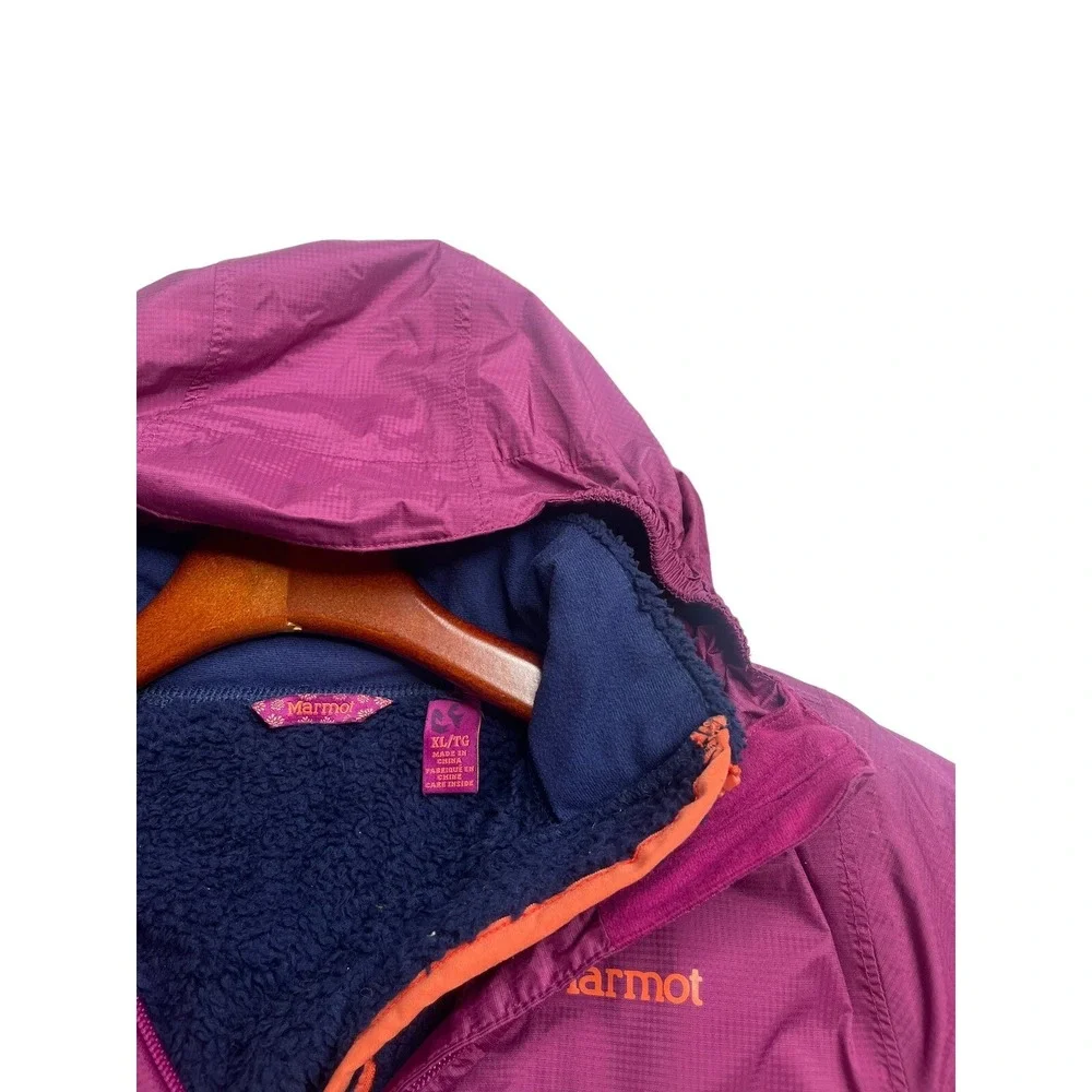Marmot Girls Precip Eco Comp Ski Jacket Purple‎ Berry With Removable Fleece XL